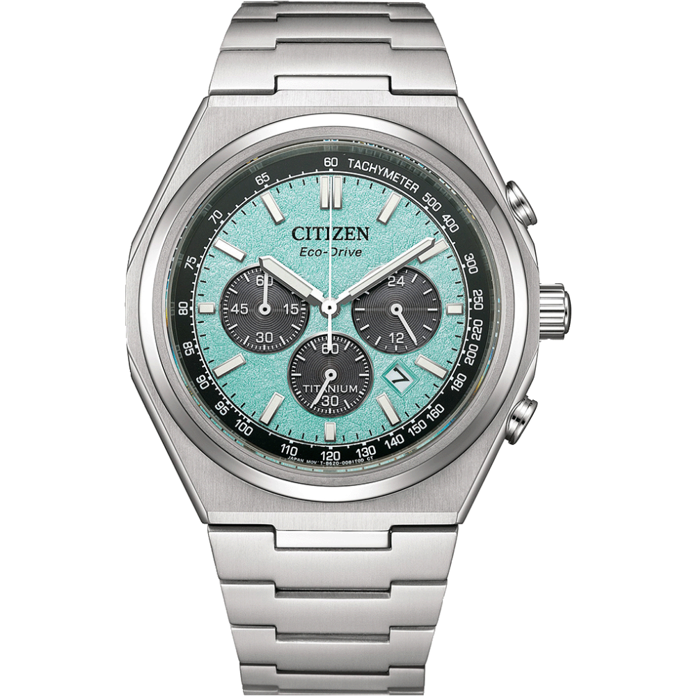 Citizen Zenshin Sky Blue Dial Men's Chronograph Titanium Watch CA4610-85M