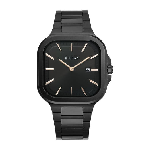 Titan Classique Slim Square Black Men's Watch 90176NM01