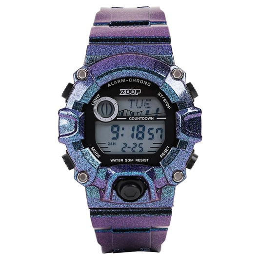 Zoop Digital Watch Digital Dial Blue Sheen Strap Boys Kids 16051PP01