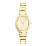 Calvin Klein Twisted Bezel Gold Dial Women's Analog Stainless Steel Watch 25100147