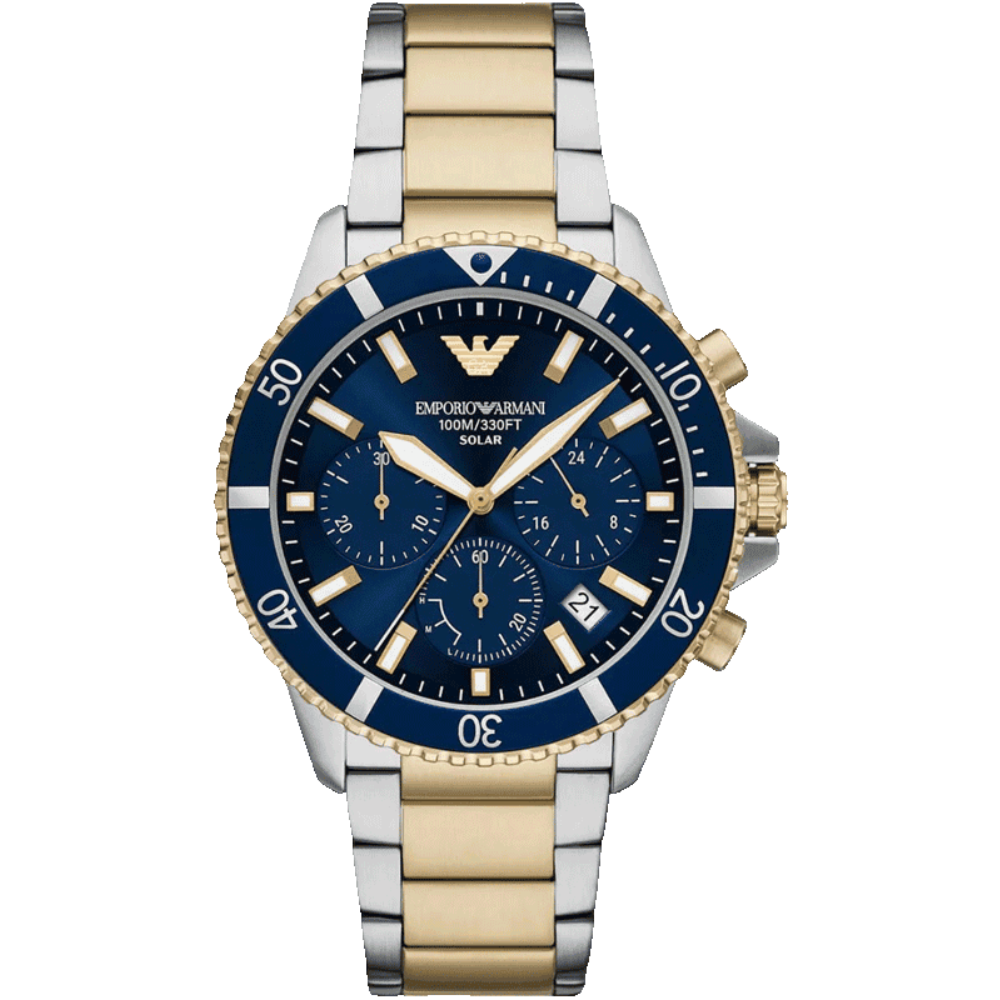 Emporio Armani World Explorer Blue Dial Men's Solar Watch AR11740