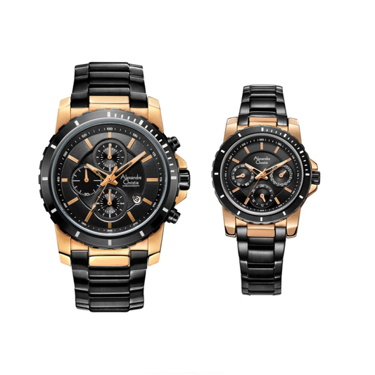 Alexandre Christie Chronograph Black Men's & Women's Watch 6141MCBFBRBA