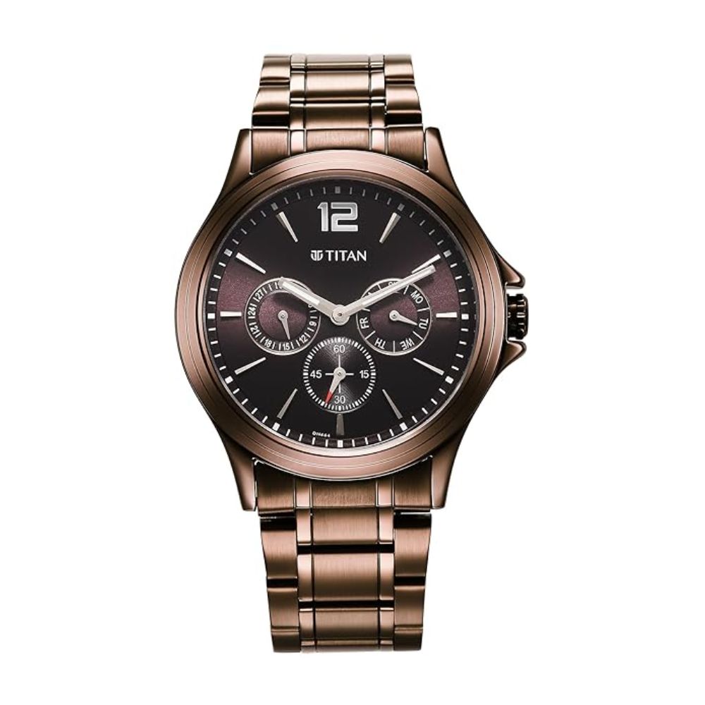 Titan Analog Brown Men Watch 1698QM02
