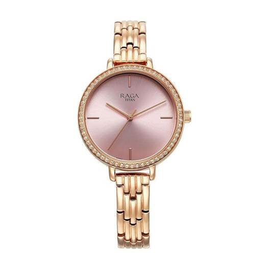 Titan Raga Showstopper Rose Gold Women's Watch 95286WM01