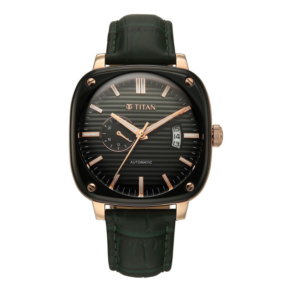 Titan Vintage Concealed Green Dial Men's Watch 90225KL01