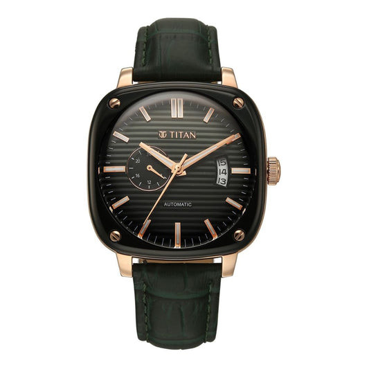 Titan Vintage Concealed Green Dial Men's Watch 90225KL01