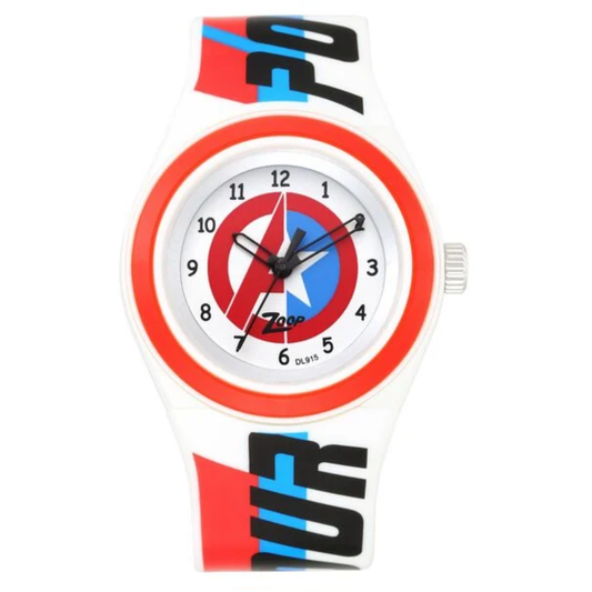 Zoop Marvel Avengers Red Dial & White Strap Boys Watch 4048PP45