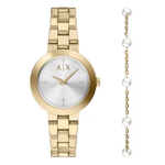 Armani Exchange JACKIE Silver Dial Analogue Watch For Women with Bracelet AX7185SET