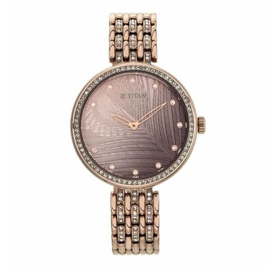 Titan Animalia Metallic Brown Women's Watch 95129QM01
