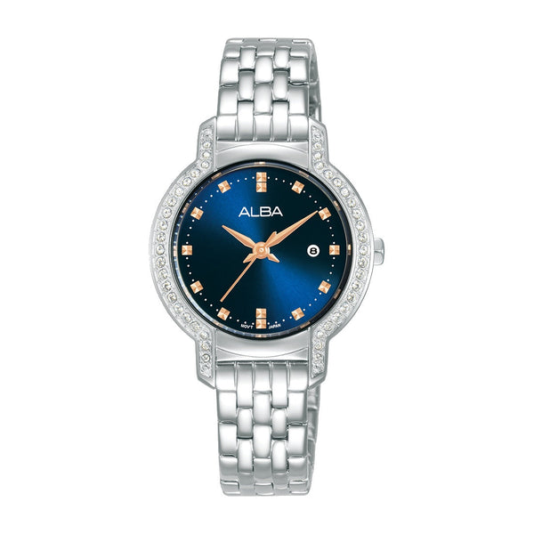 AH7CM5X1 Crystal-Encrusted Azure Blue Dial