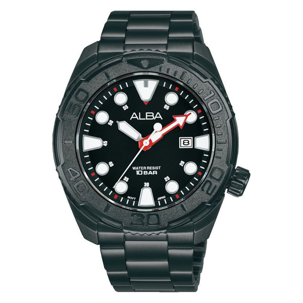 Black Dial Alba Watch AG8M13X1