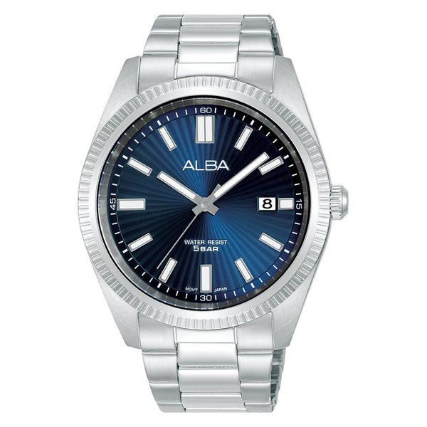ALBA Mens Analog Watch AS9S69X1 with a blue patterned face