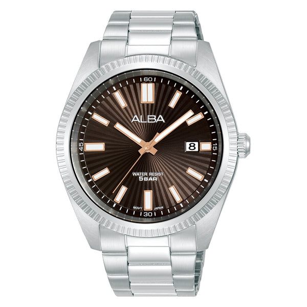 Mens AS9S65X1 ALBA Brown Textured Dial Watch