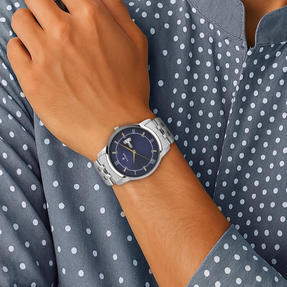 Titan Karishma Quartz Analog Midnight Blue Dial Mens Watch - 1774SM01