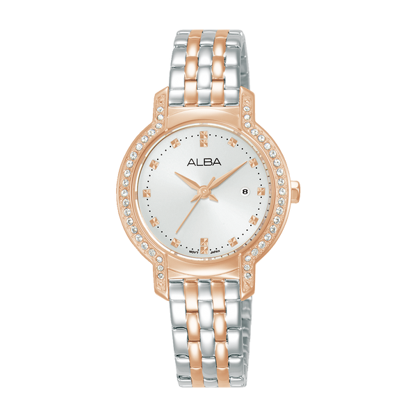 Crystal-encrusted ALBA Rose Gold Case-AH7CM0X1