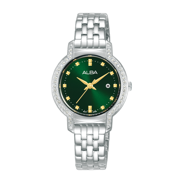 AH7CM7X1 ALBA Emerald Green Dial With Crystals