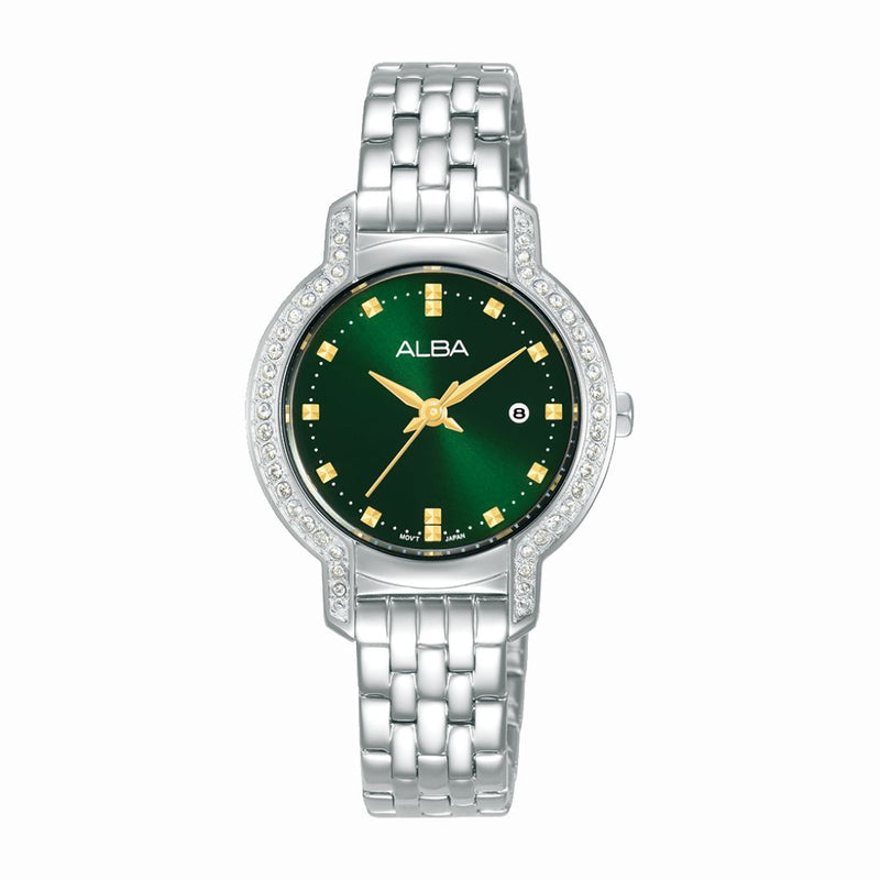 AH7CM7X1 ALBA Emerald Green Dial With Crystals
