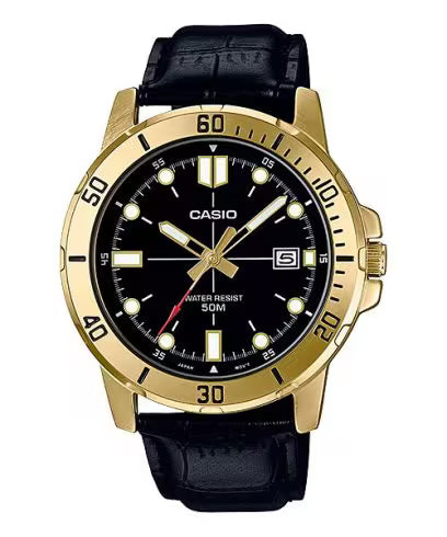 Casio Analog A1369 Golden Dial Watch