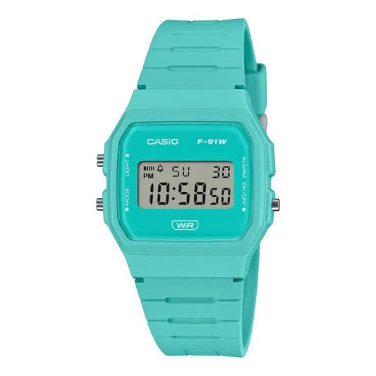 Casio Youth Turquoise Unisex Watch D376 F-91WB-2A2DF