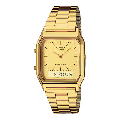 Casio Vintage Gold Dial Unisex Analog-Digital Watch D341 AQ-230GA-9DMQD