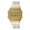 Casio Vintage Gold Dial Transparent Unisex Watch D307 A168XESG-9ADF