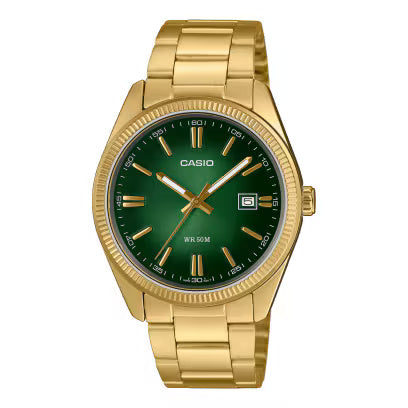 Casio Enticer Green Dial Men Watch A2374 MTP-1302PGC-3AVEF