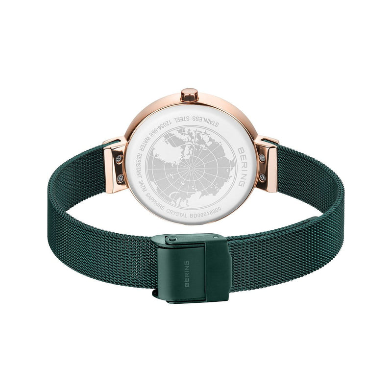 Womens Bering Green Analogue Watch 12034-868