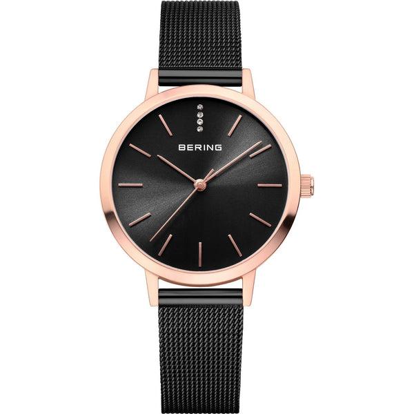 Womens Bering Black Analogue Watch 13434-166