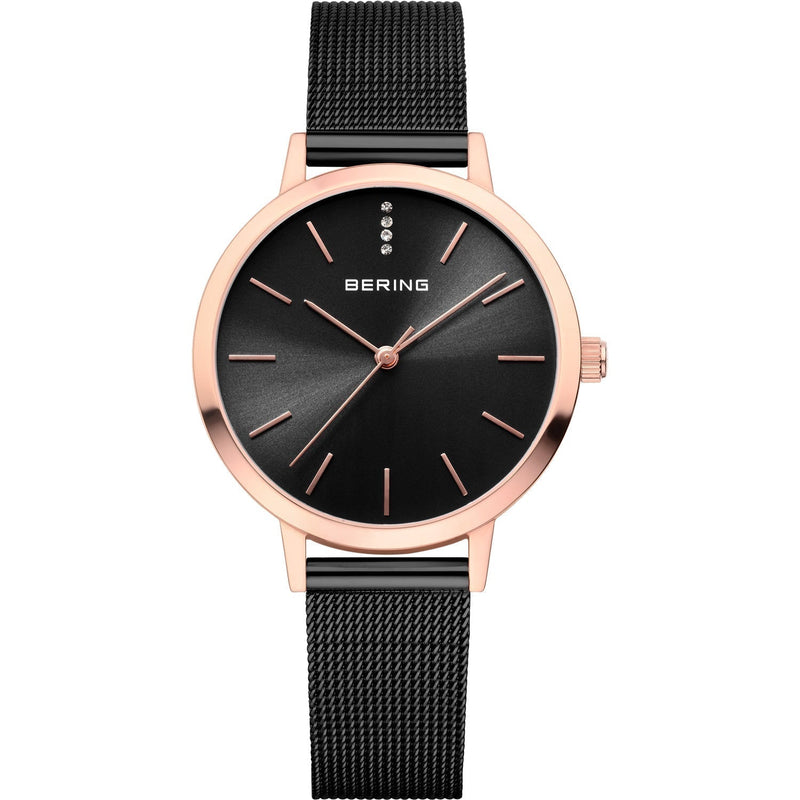 Womens Bering Black Analogue Watch 13434-166