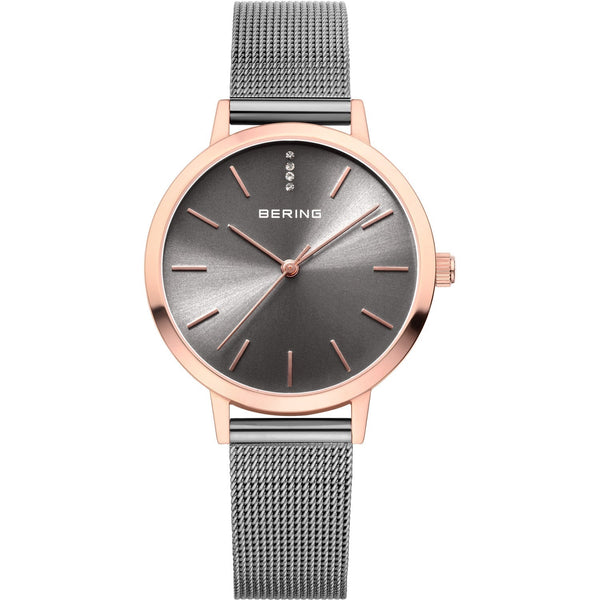 Womens Bering Grey Analogue Watch, 13434-369