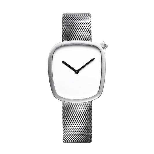 Womens Pebble White Analog Watch by Bering, 18034-004
