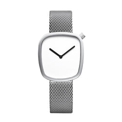 Womens Pebble White Analog Watch by Bering, 18034-004