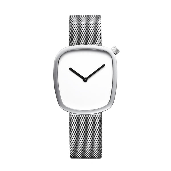 Womens Pebble White Analog Watch by Bering, 18034-004