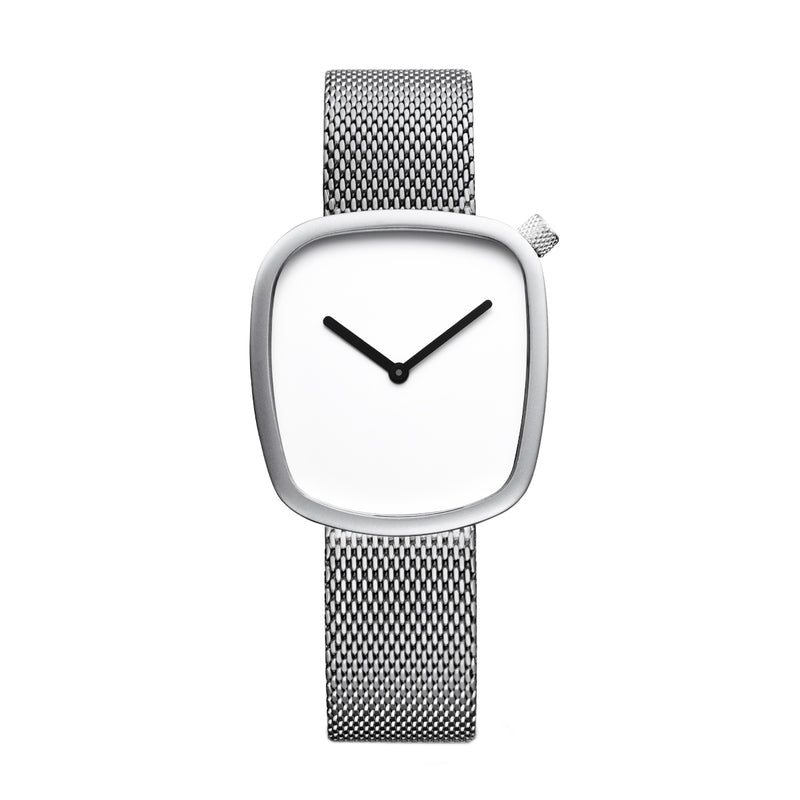 Womens Pebble White Analog Watch by Bering, 18034-004
