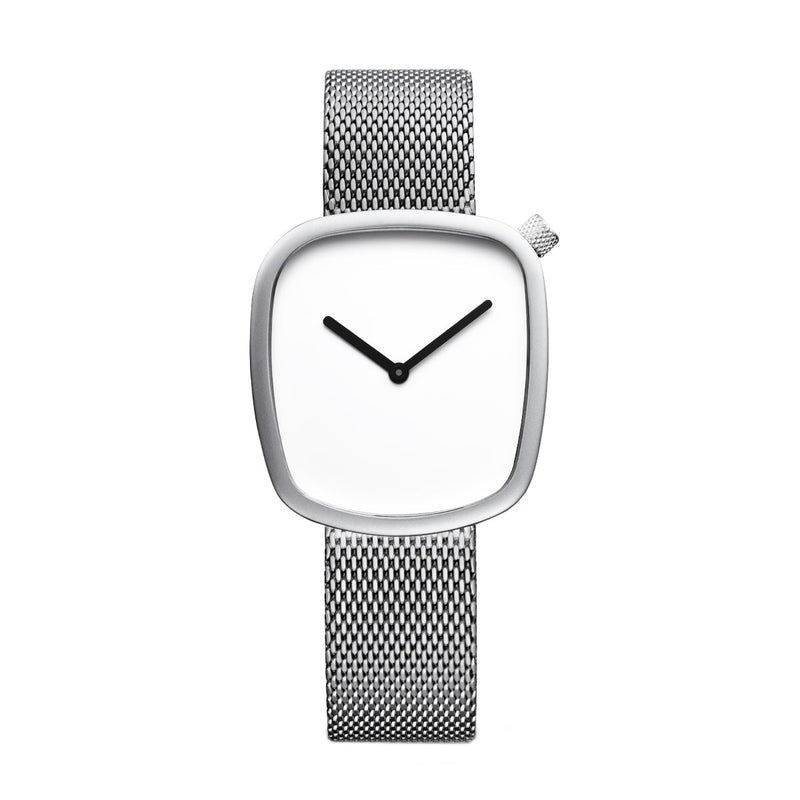 Womens Pebble White Analog Watch by Bering, 18034-004