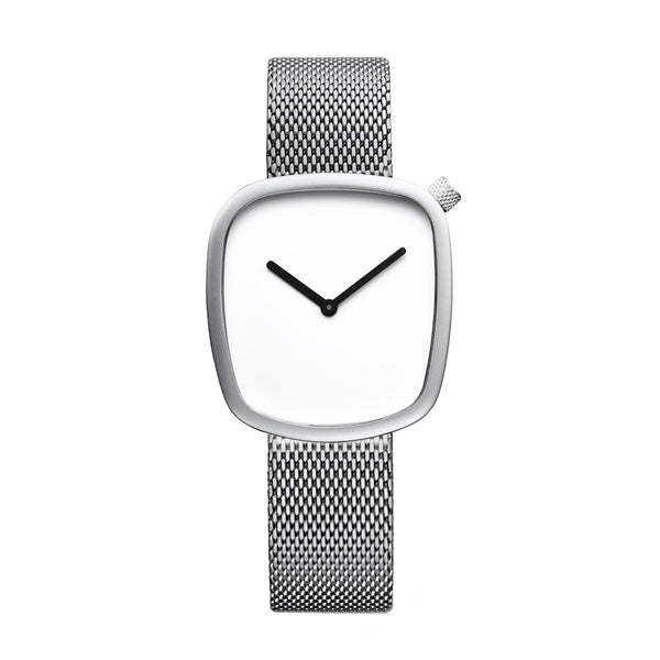 Womens Pebble White Analog Watch by Bering, 18034-004