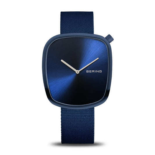 Mens Pebble Blue Analog Watch by Bering, 18040-397