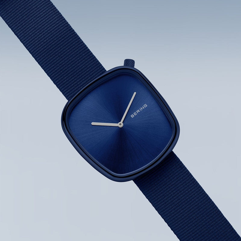 Mens Pebble Blue Analog Watch by Bering, 18040-397