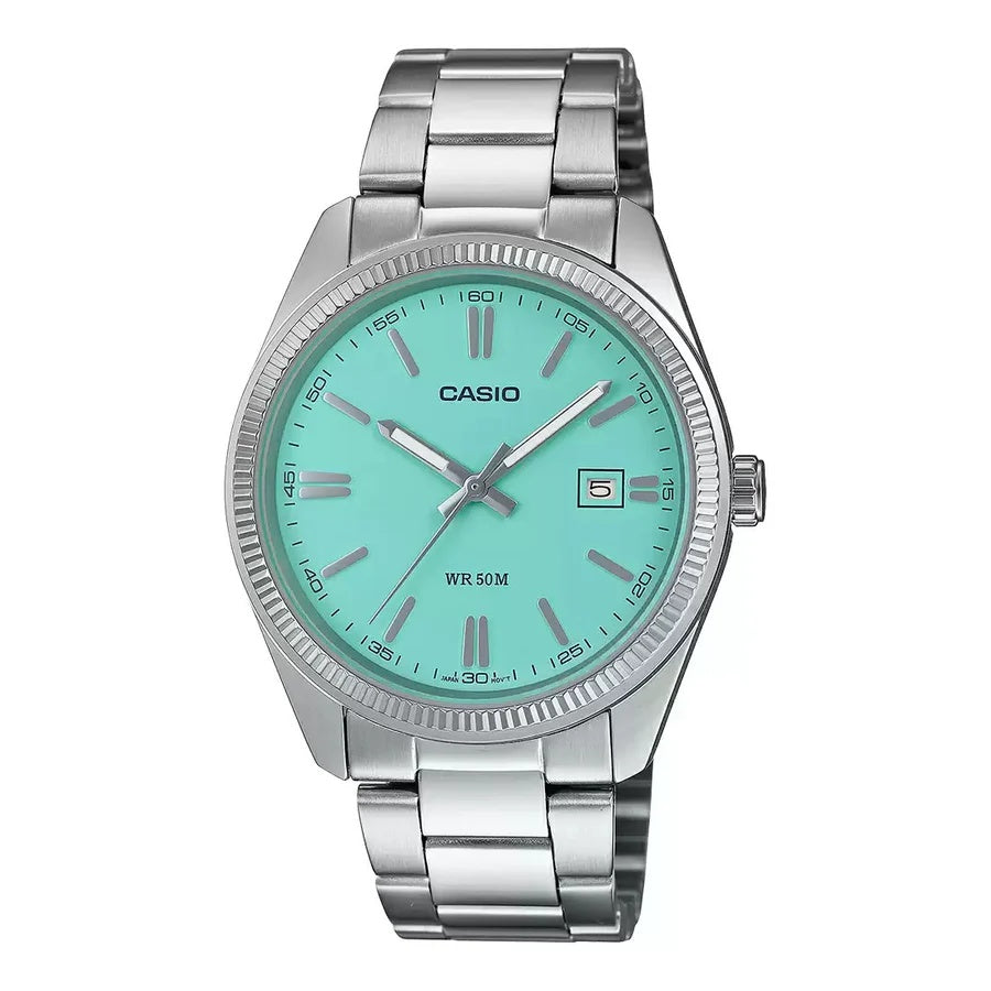Casio Enticer Turquoise Blue Men Watch A2371 MTP-1302D-2A2VCF