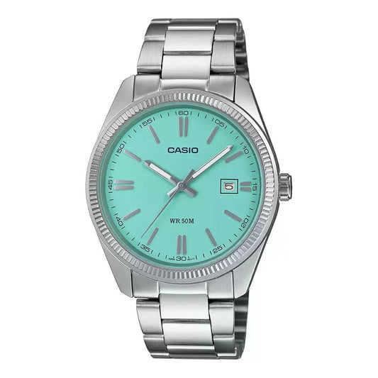 Casio Enticer Turquoise Blue Men Watch A2371 MTP-1302D-2A2VCF