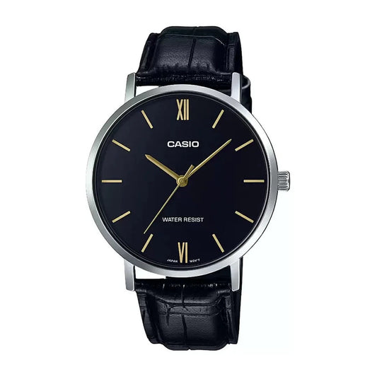Casio Minimalistic Black Men Watch A1615 MTP-VT01L-1B