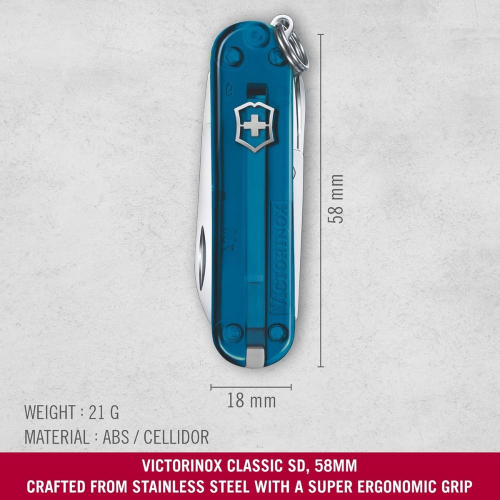 Victorinox Sky High Classic Transparent Blue Knife 0.6223.T61G