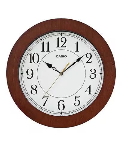 Casio Wall Clock Analog White Brown Unisex Watch WCL87 IQ-151-5DF