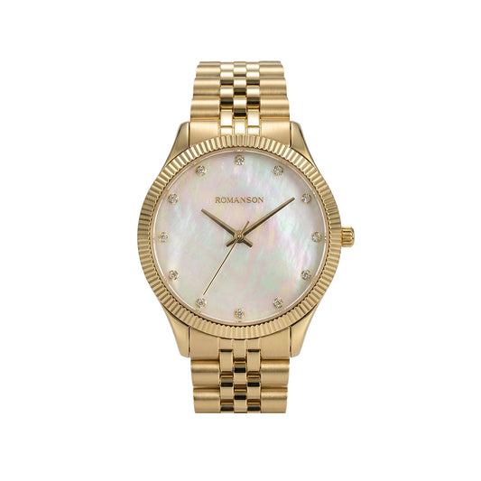 Romanson Gold Women Watch RM4BF511LLGWH