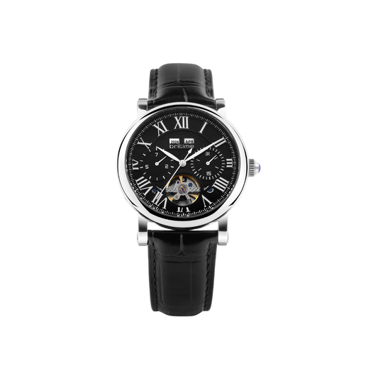 Britime Motion Black Leather Strap With Sapphire Glass Automatic Mens Watch 323-L10406