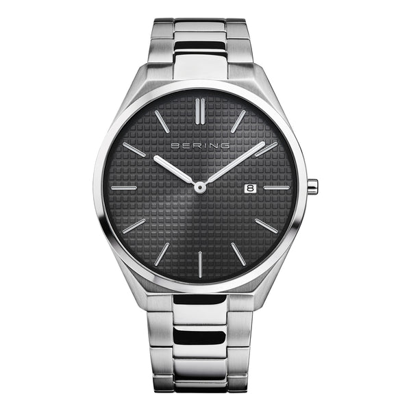 Mens 17240-702 Bering Ultra Slim Black Analogue Watch
