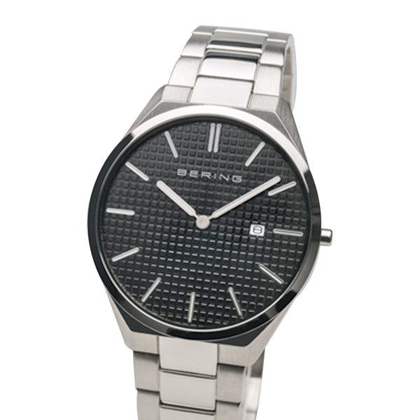 Mens 17240-702 Bering Ultra Slim Black Analogue Watch