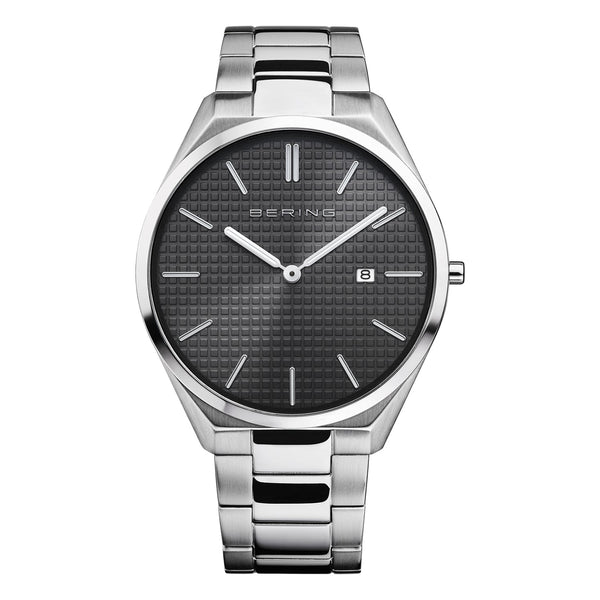 Mens 17240-702 Bering Ultra Slim Black Analogue Watch
