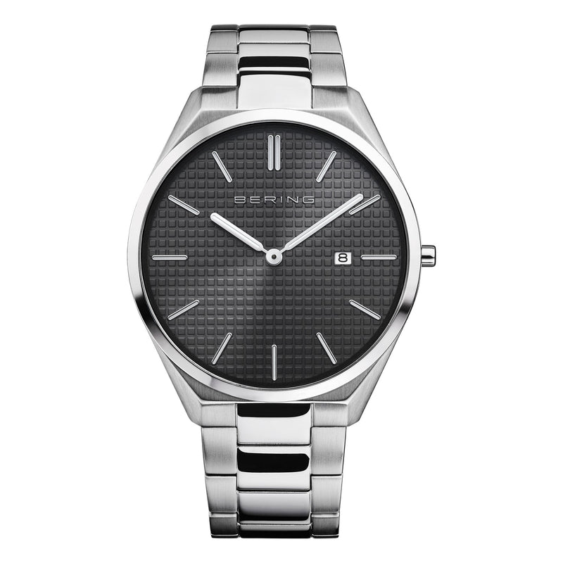 Mens 17240-702 Bering Ultra Slim Black Analogue Watch