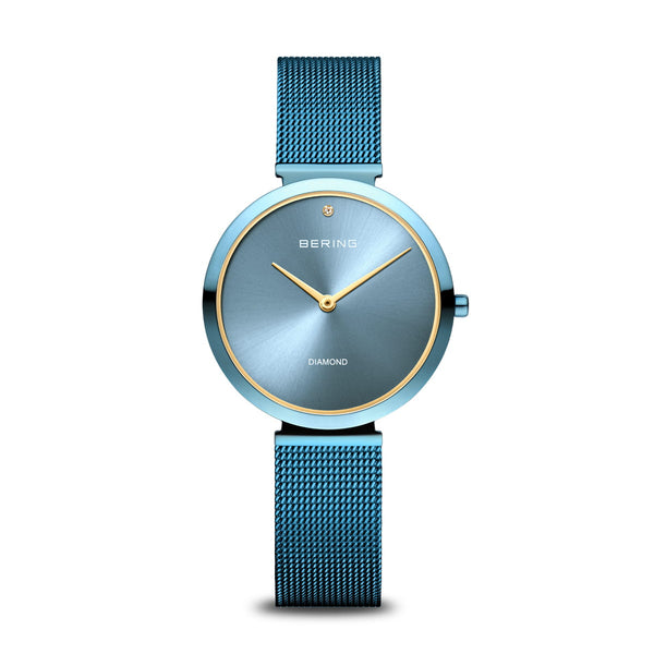 Womens Bering Blue Analogue Watch, 18132-Charity 1.